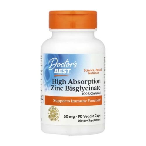 Doctor's Best, High Absorption Zinc Bisglycinate, 50 mg, 90 Veggie Caps in Pakistan