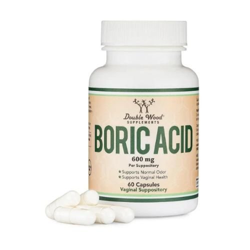 Double Wood Supplements Boric Acid 600 mg, Suppositories 60 Capsules in Pakistan